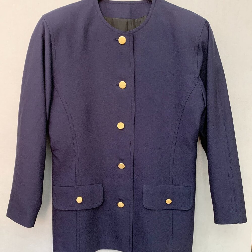 Vintage Navy Blue Wool Jacket